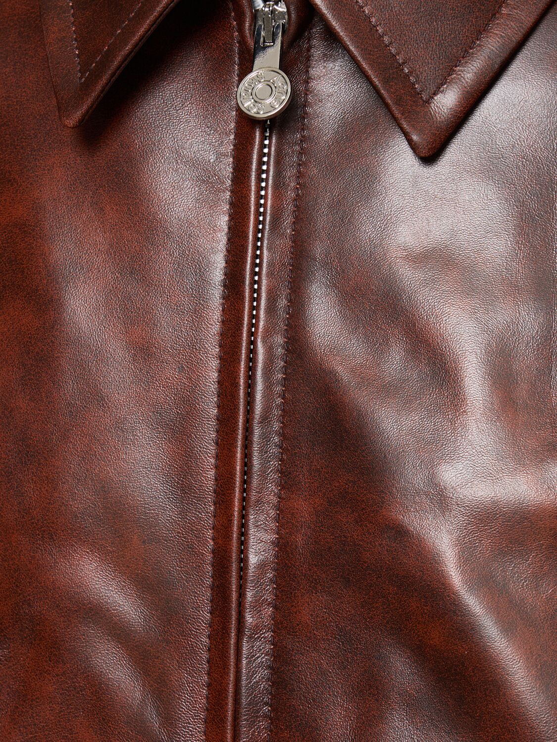 Shop Acne Studios Laukwa Vintage Leather Jacket In Brown