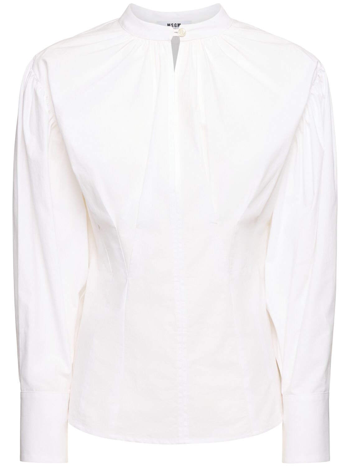 Msgm Cotton Poplin Shirt In White