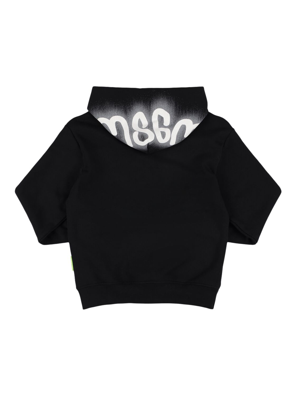 Shop Msgm Printed Cotton Sweatshirt Hoodie In Black