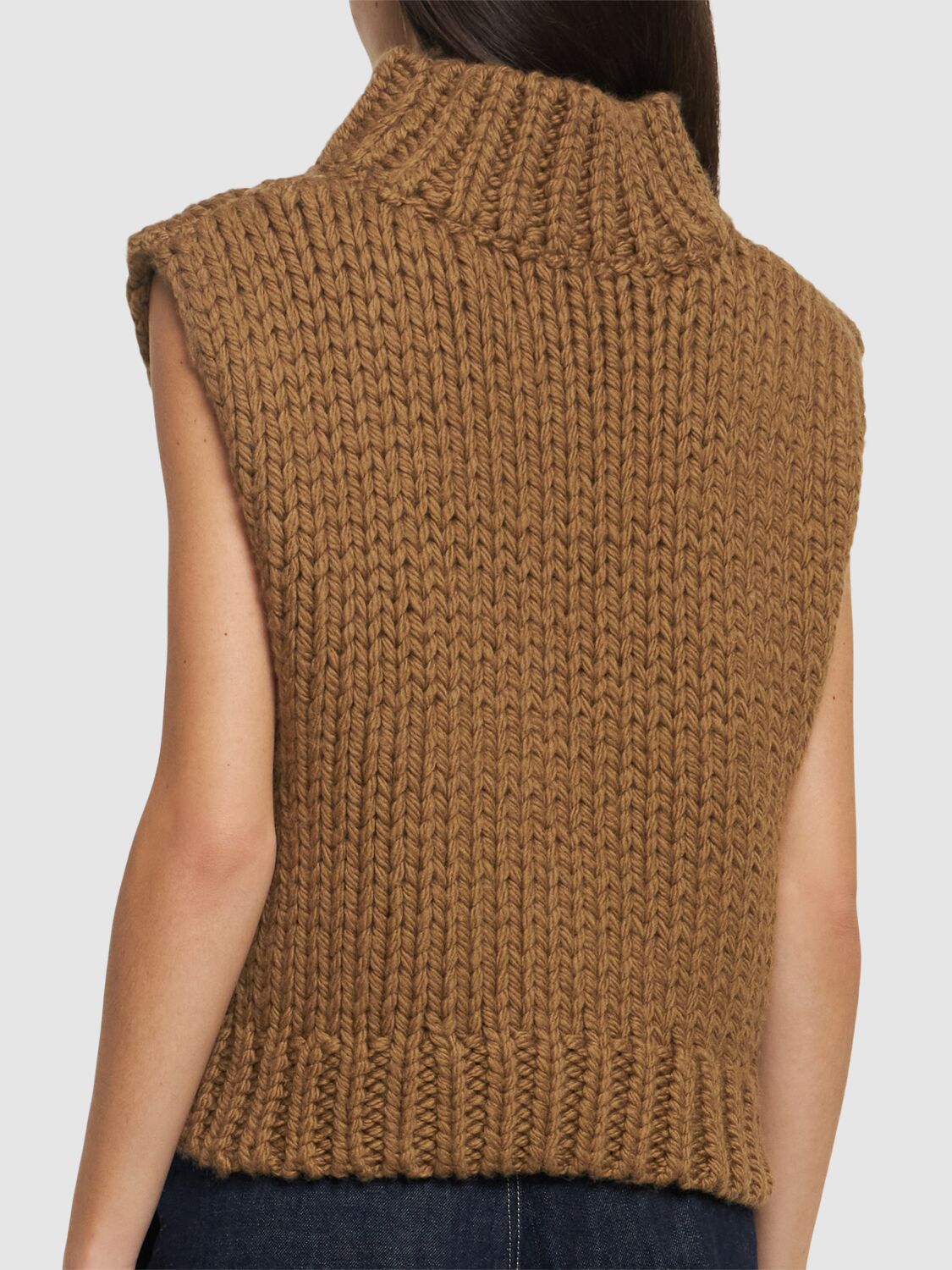 Shop Soeur Brett Wool Vest In Brown