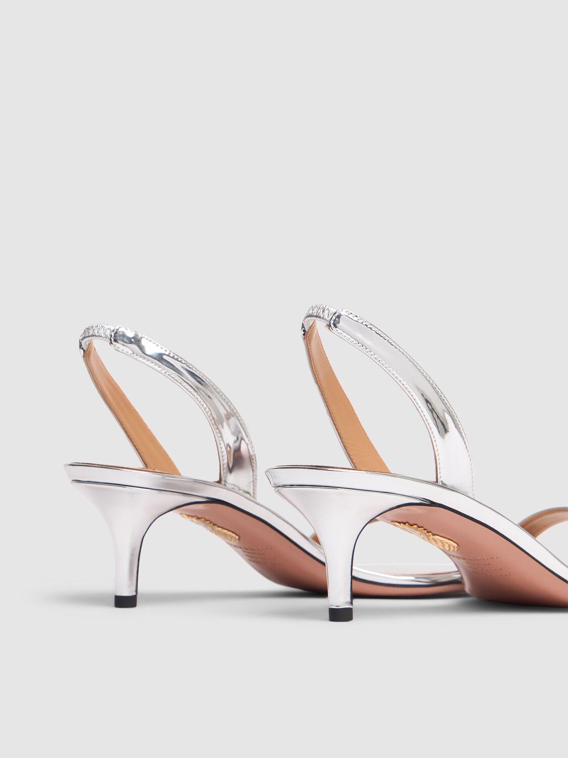 Aquazzura So Nude Metallic Halter Sandals In Silver