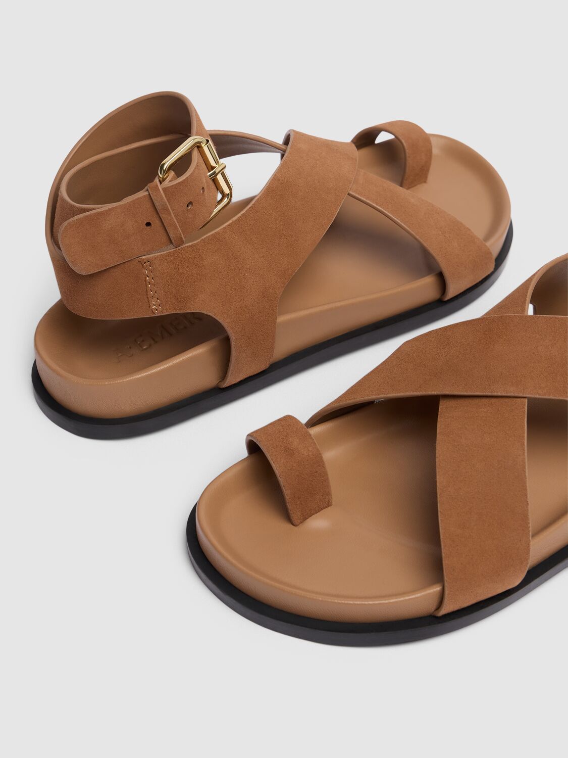 Shop A.emery 20mm Jalen Suede Sandals In Camel