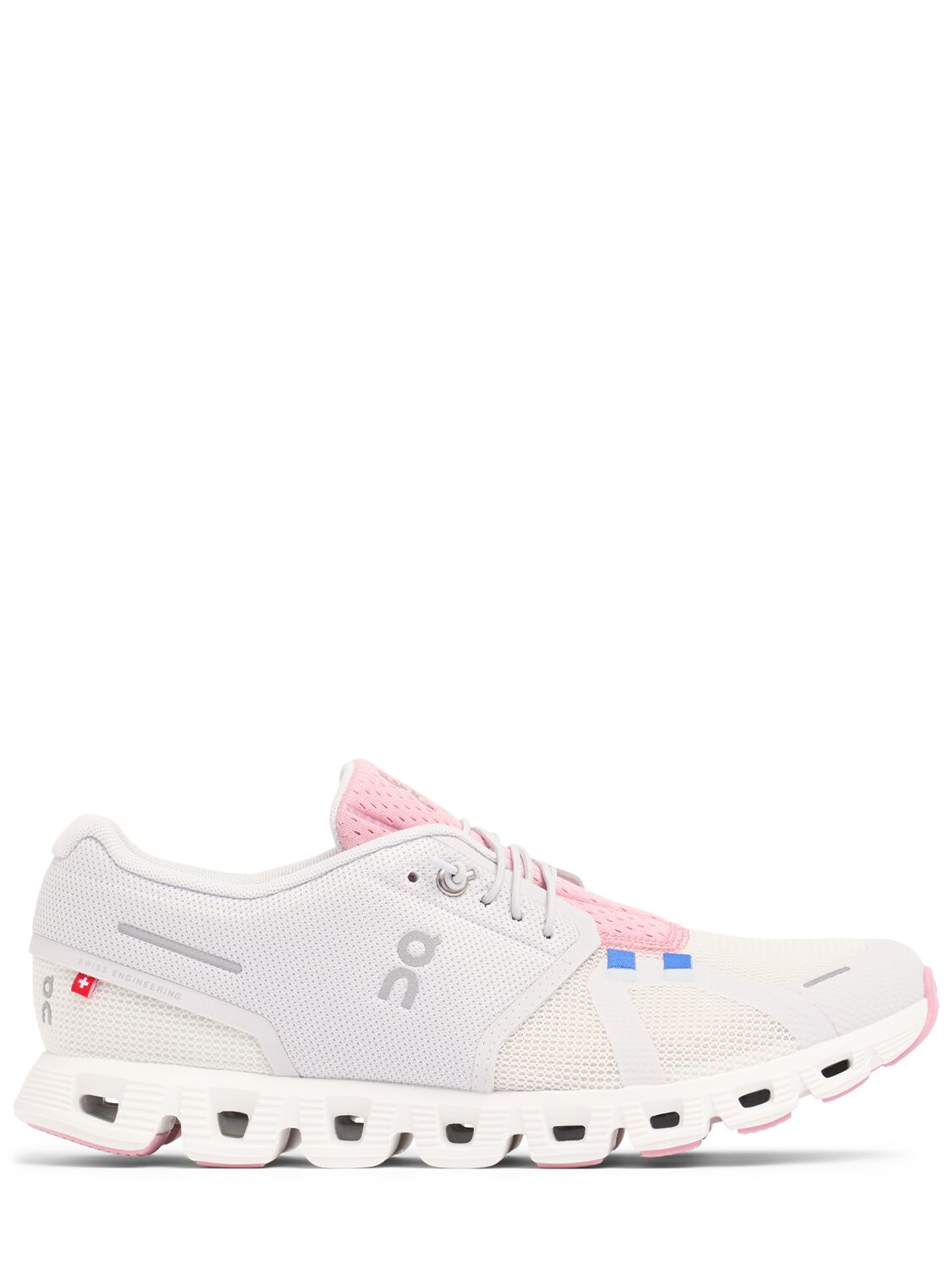 On Cloud 5 Push Trainers In White