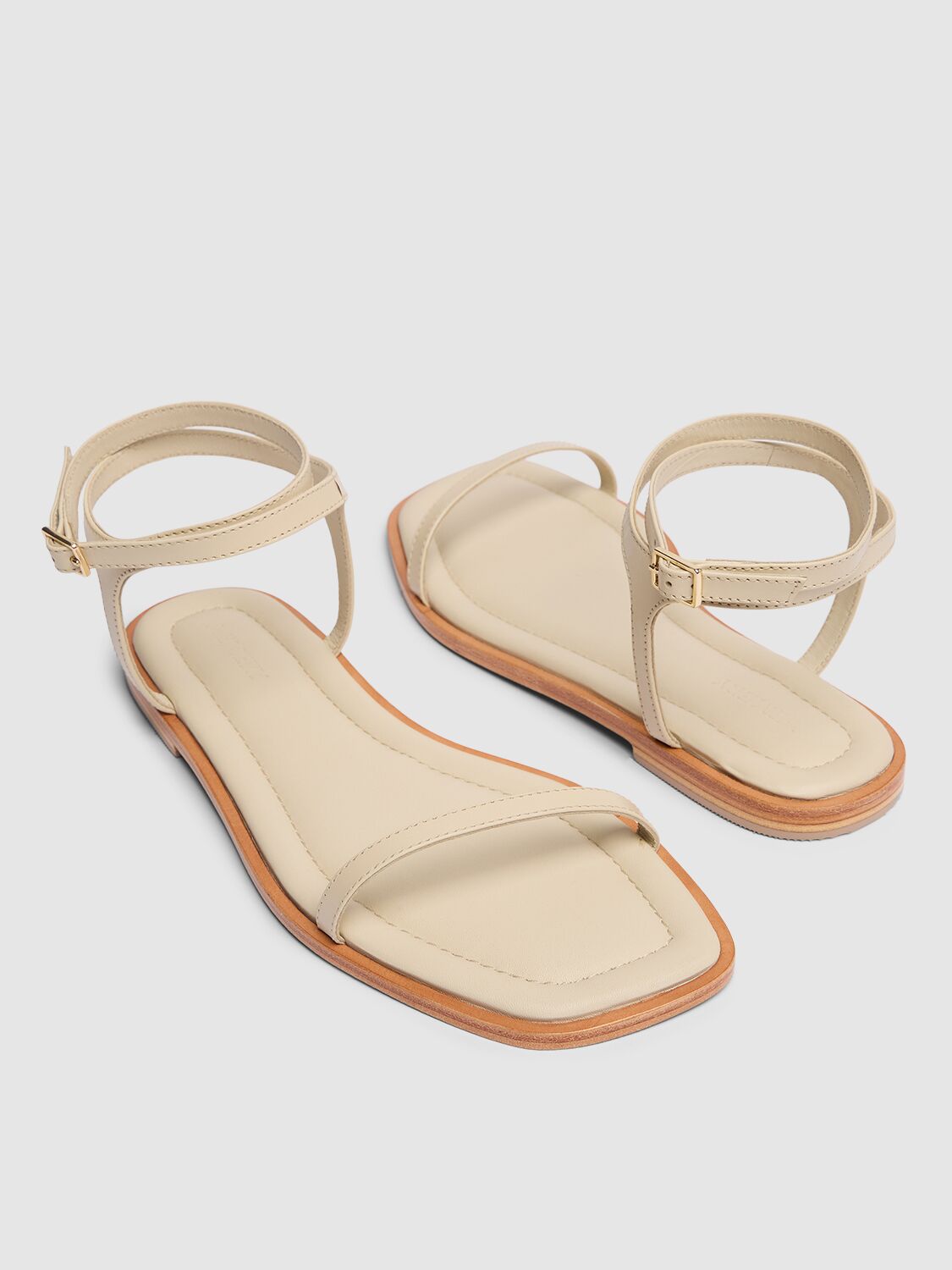 Shop A.emery 10mm Viv Leather Sandals In Off White