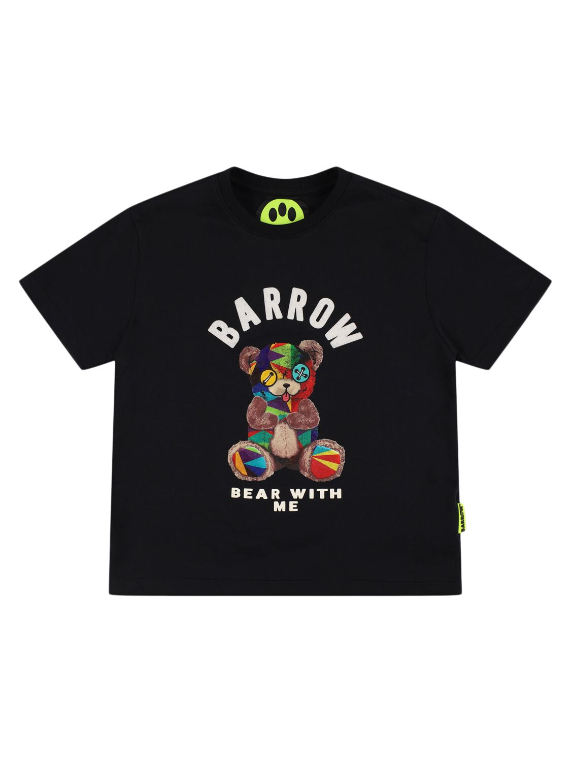 Shop Barrow Printed Cotton Jersey T-shirt In Black