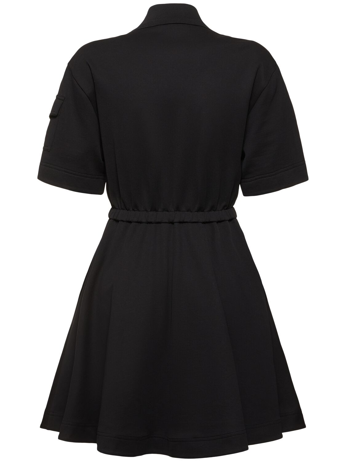Shop Moncler Cotton Polo Shirt Dress In Black