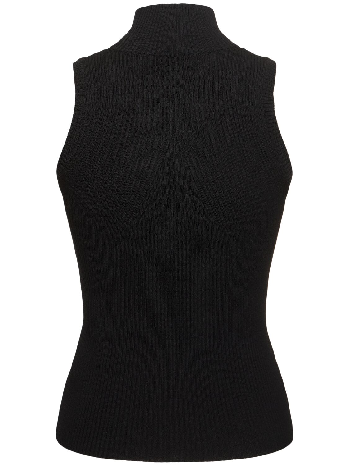 MSGM VISCOSE BLEND KNIT TURTLENECK TOP 