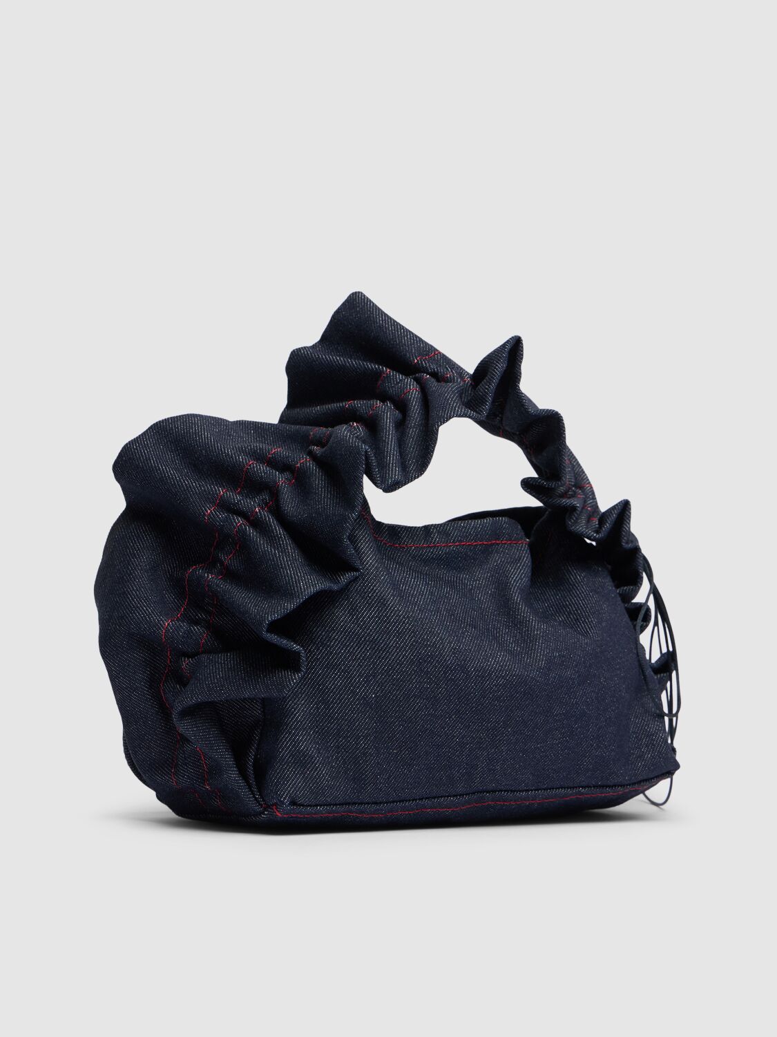 Shop Cecilie Bahnsen Umi Cotton Denim Top Handle Bag In Indigo