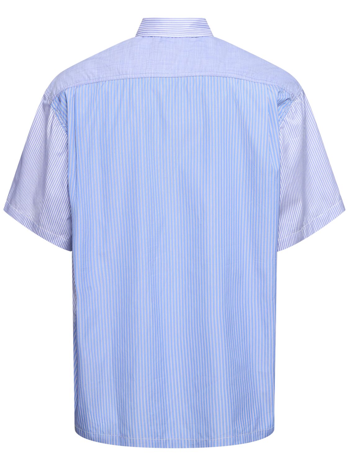 Shop Comme Des Garçons Homme Deux Cotton Short Sleeve Shirt In White,navy