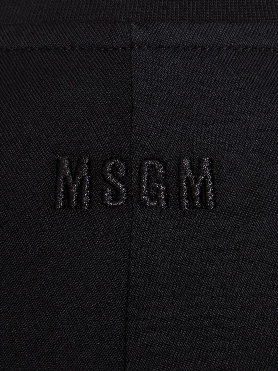 Shop Msgm Poplin Short Sleeve Dress W/ Zip In Black