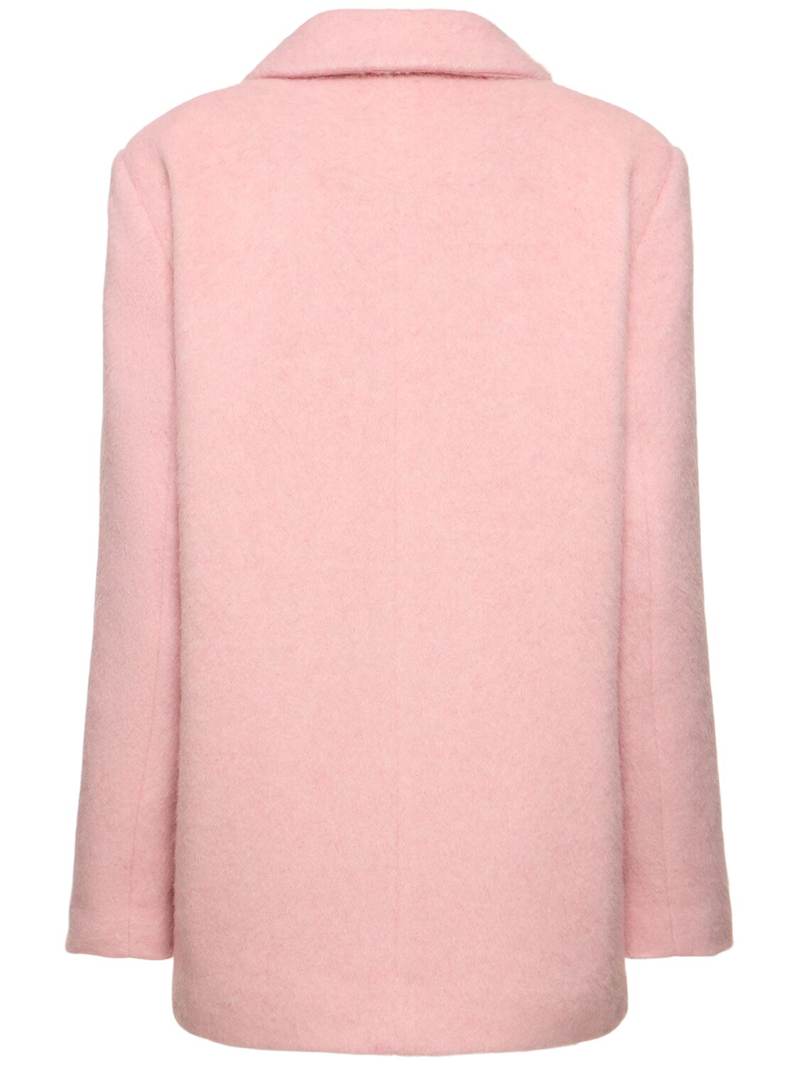 Shop Msgm Single Breast Wool Blend Short Coat In Pink