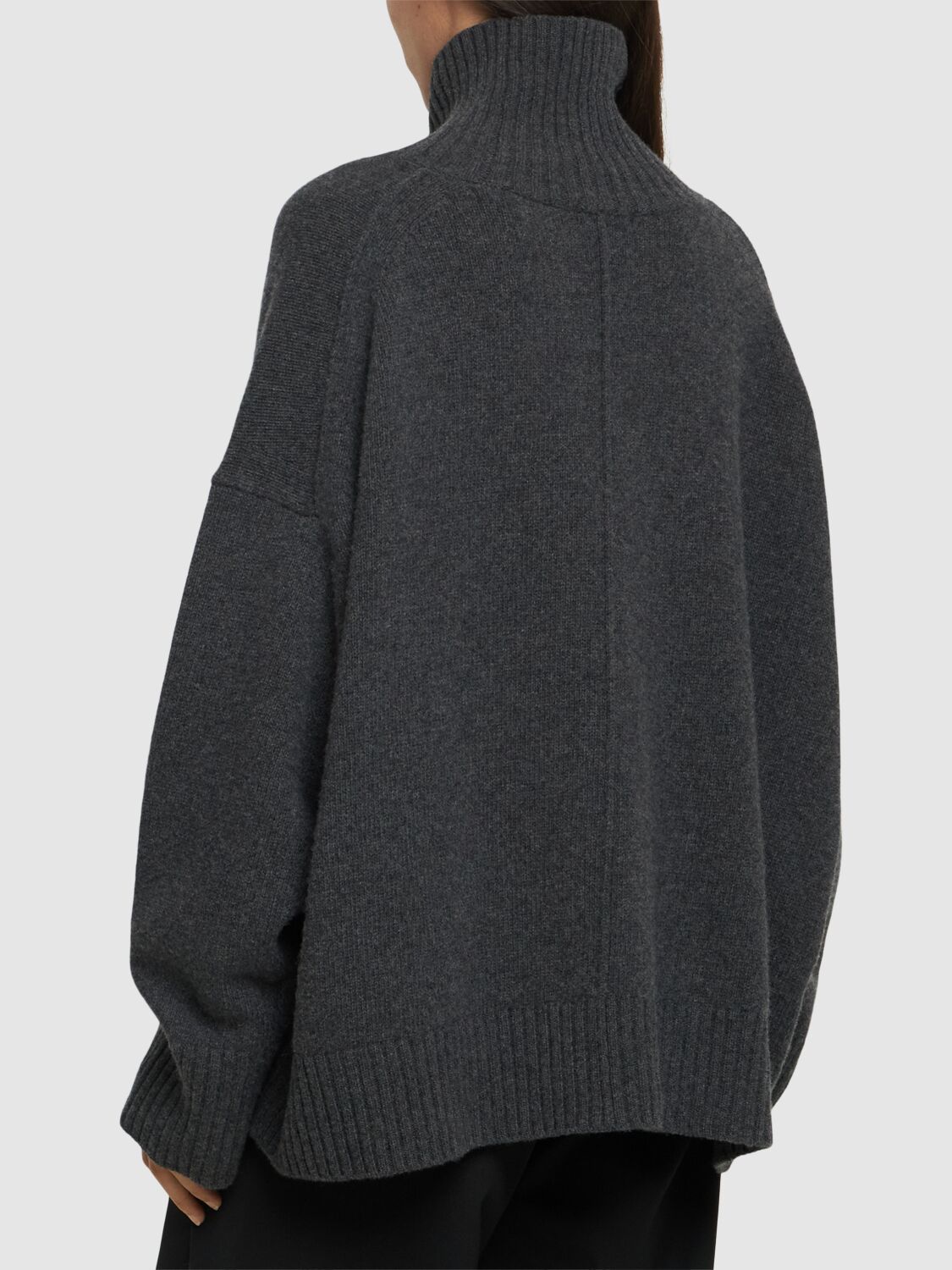 Shop Soeur William Wool Knit Turtleneck Sweater In Dark Grey