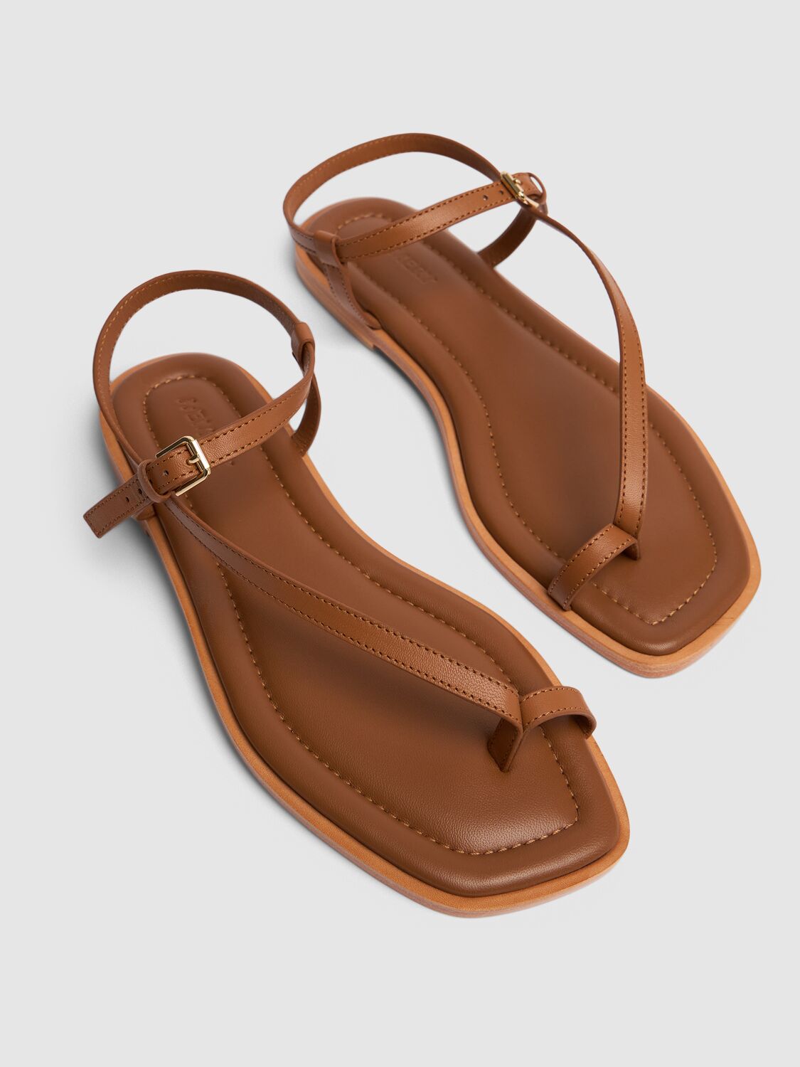Shop A.emery 10mm Pae Leather Sandals In Tan