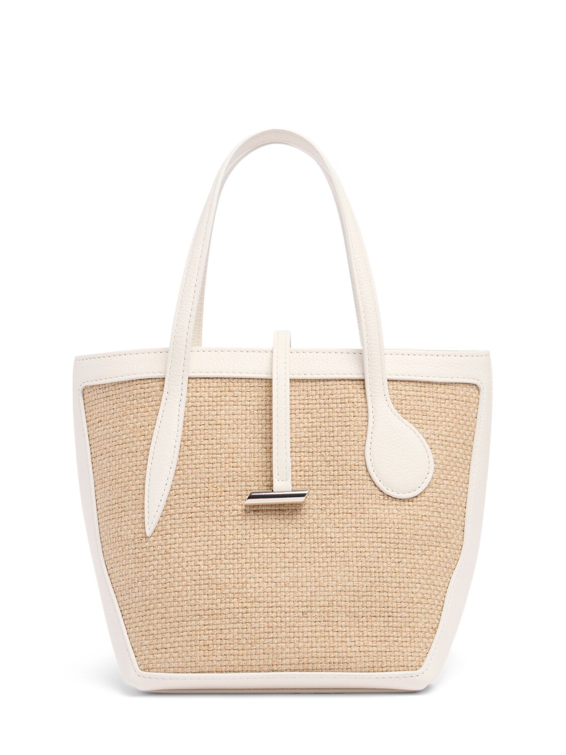 Little Liffner Mini Sprout Linen Tote Bag In Beige