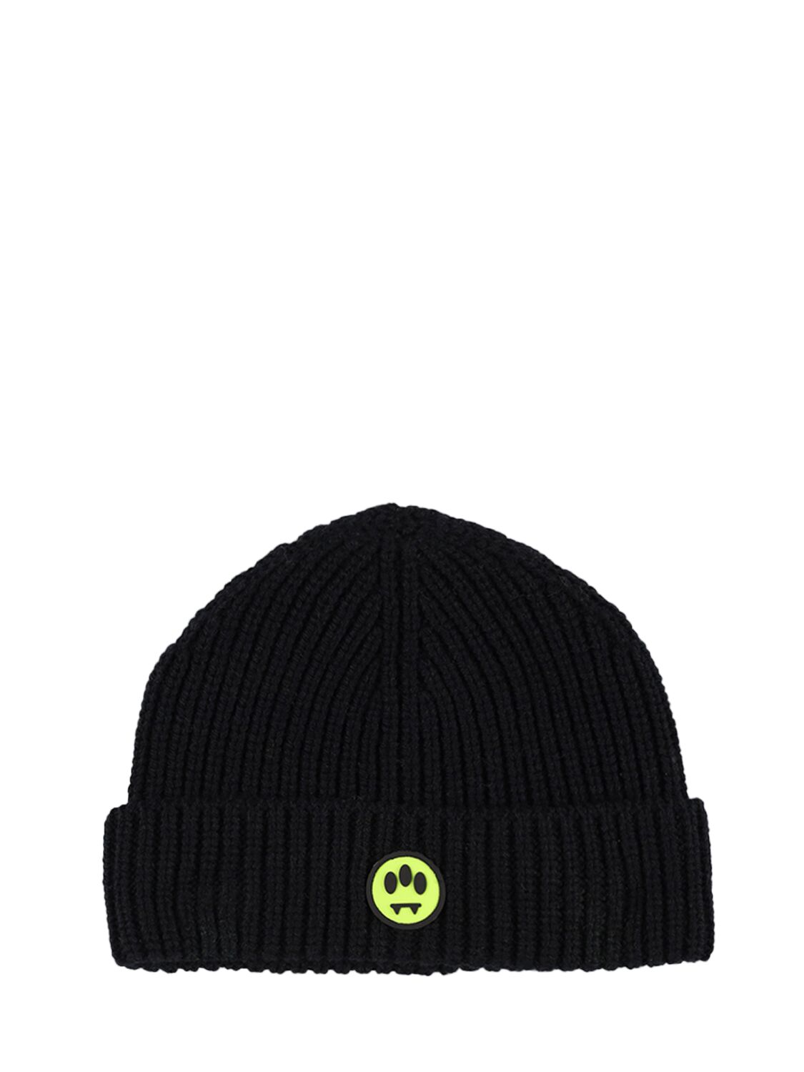 Barrow Wool Blend Knit Beanie W/ Logo In Black