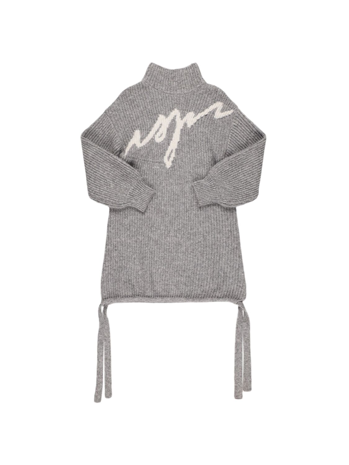 Msgm Wool Blend Knit Sweater Dress In Gray