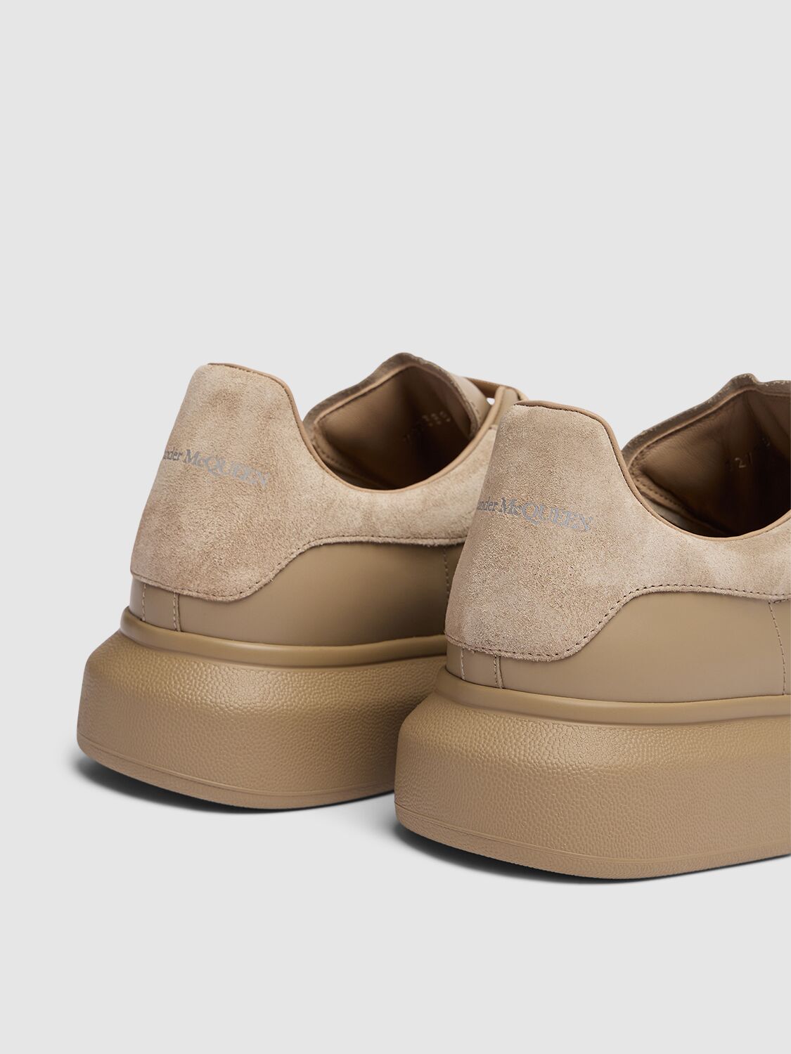 Shop Alexander Mcqueen 45mm Oversized Leather Sneakers In Stone