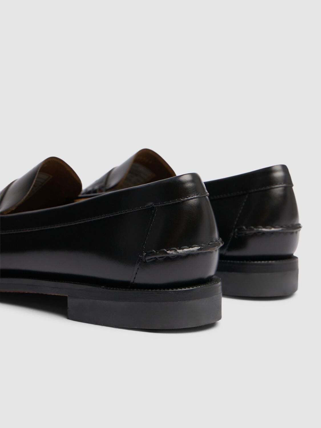 Shop Sebago Dan Love/hate Smooth Leather Loafers In Black