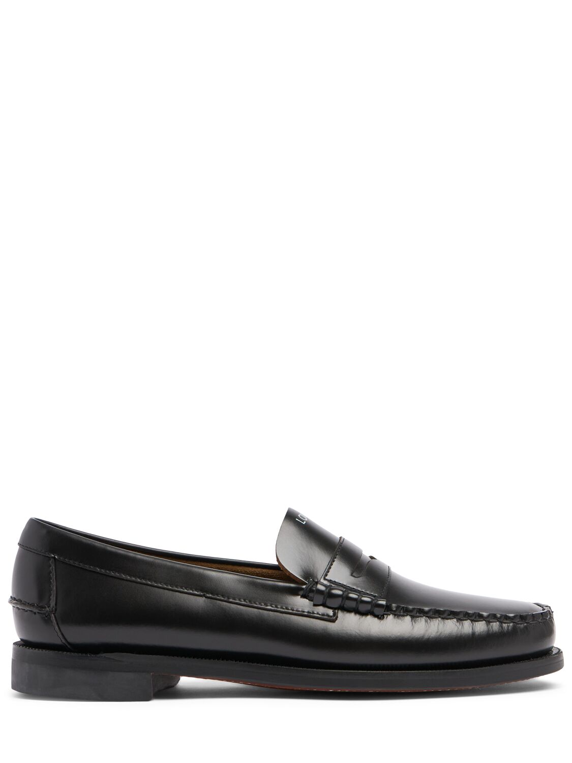 Shop Sebago Dan Love/hate Smooth Leather Loafers In Black