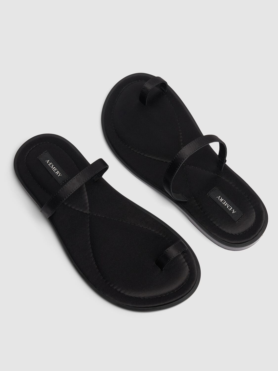 Shop A.emery 10mm Turi Satin Sandals In Black