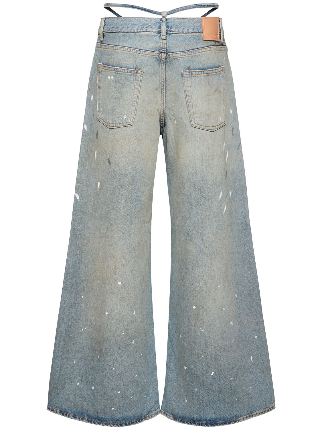 Shop Acne Studios 2004 Low Waist Belted Denim Jeans In Light Blue