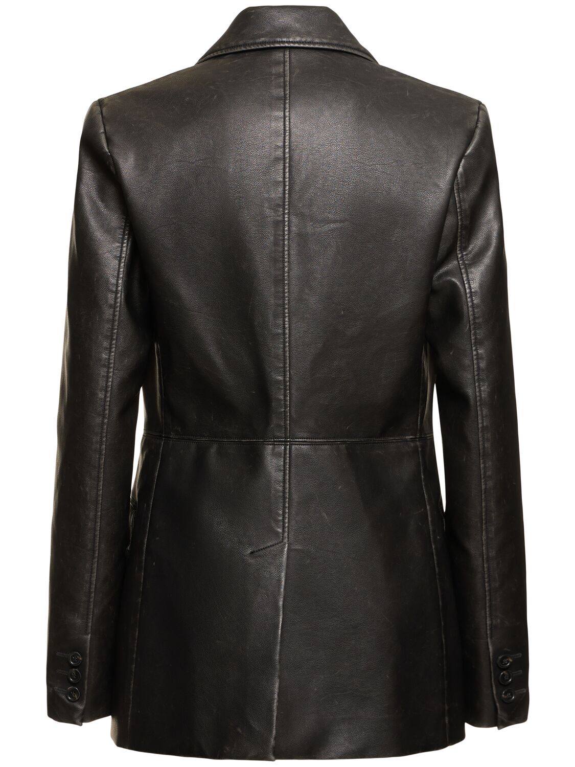 Shop Msgm Faux Leather Jacket In Black