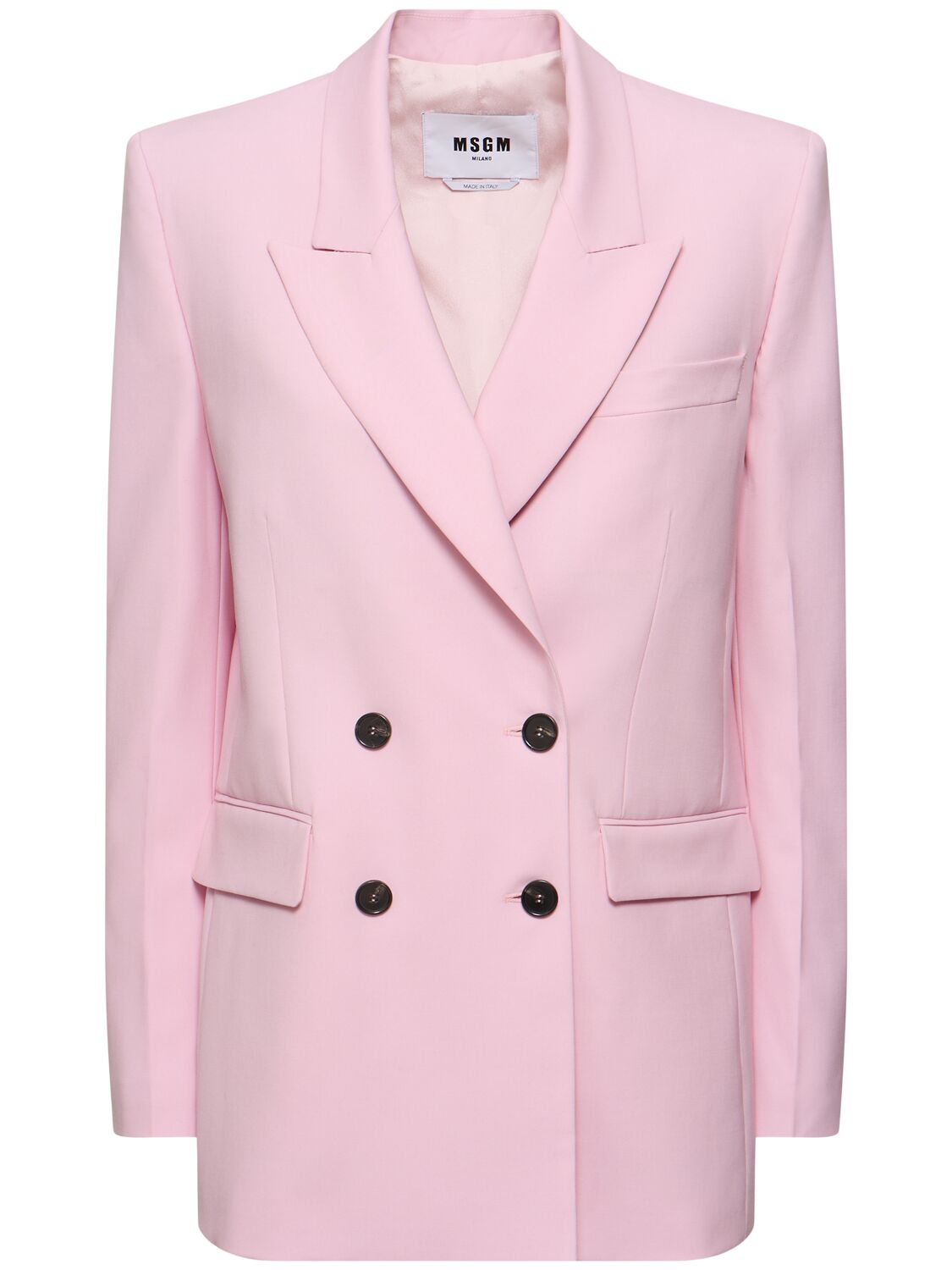 Msgm Tailored Stretch Wool Jacket In Pink