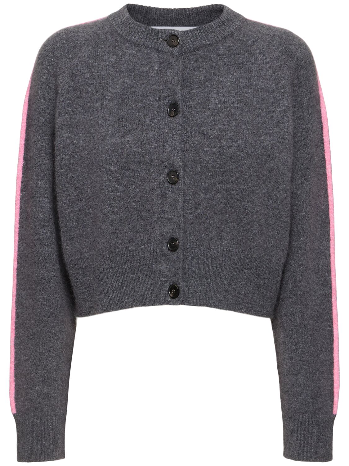 Msgm Cropped Cardigan In Gray