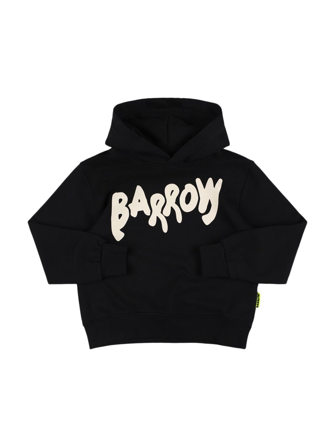 Barrow Printed Cotton Hoodie In Black