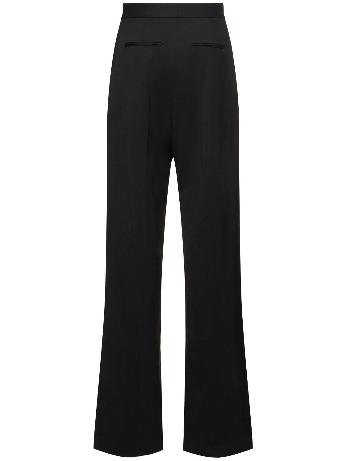 Shop Msgm Wool Blend Straight Pants W/ Zip In Black