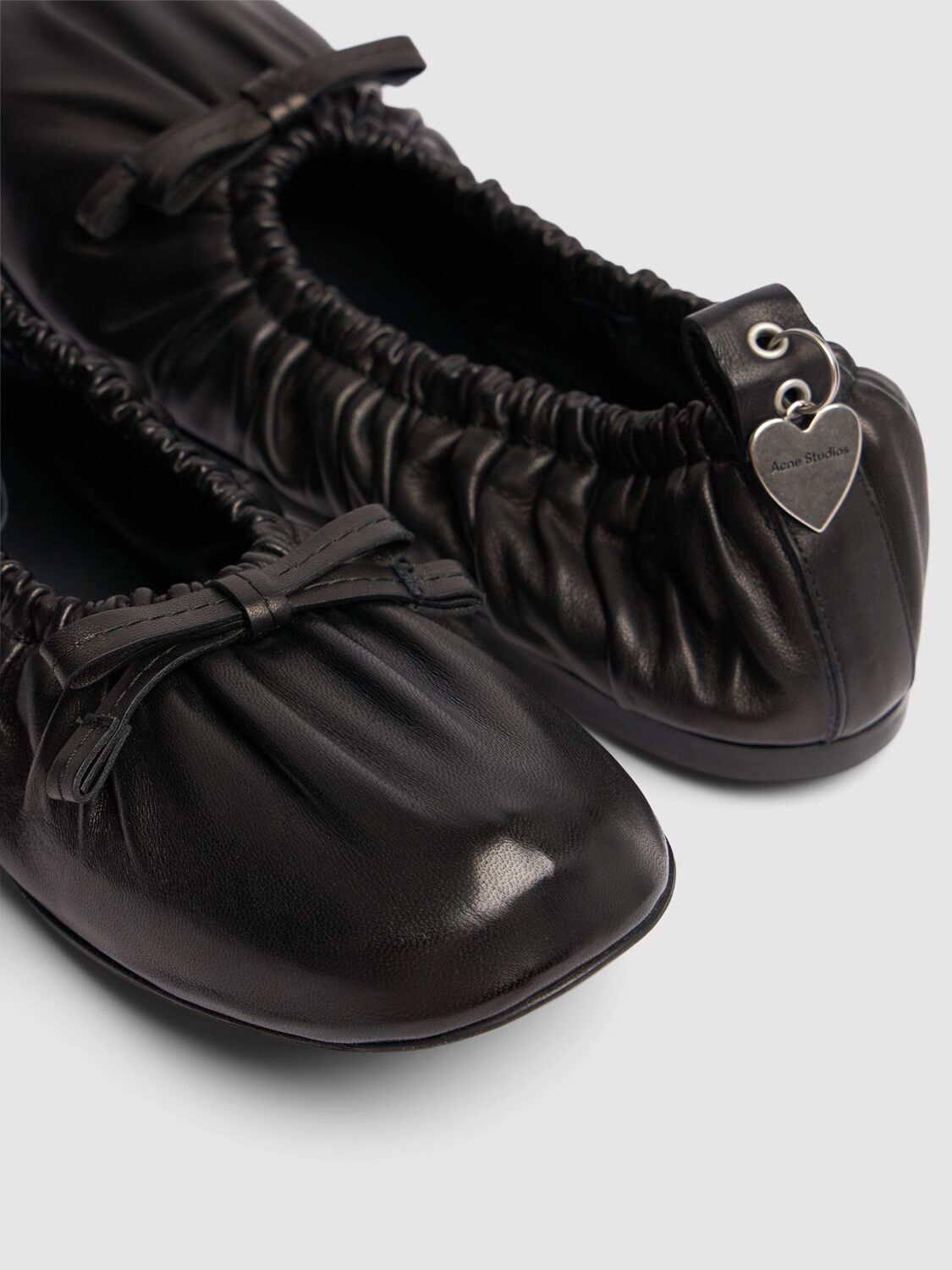 Shop Acne Studios 10mm Leather Ballerinas In Black