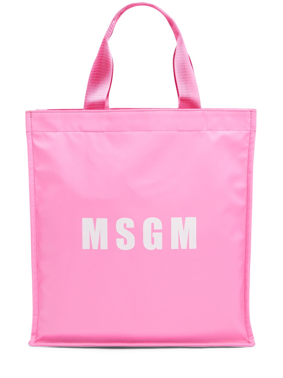 Msgm Nylon Shopping Bag In Pink