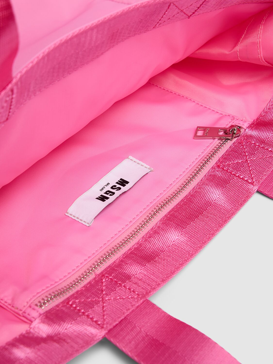 Shop Msgm Nylon Shopping Bag In Pink