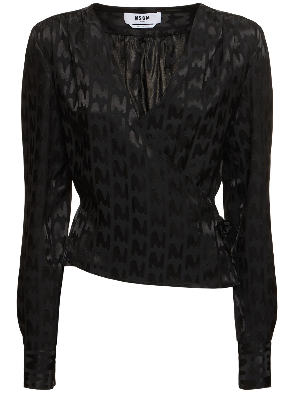 Msgm Fluid Viscose Blend Top In Black