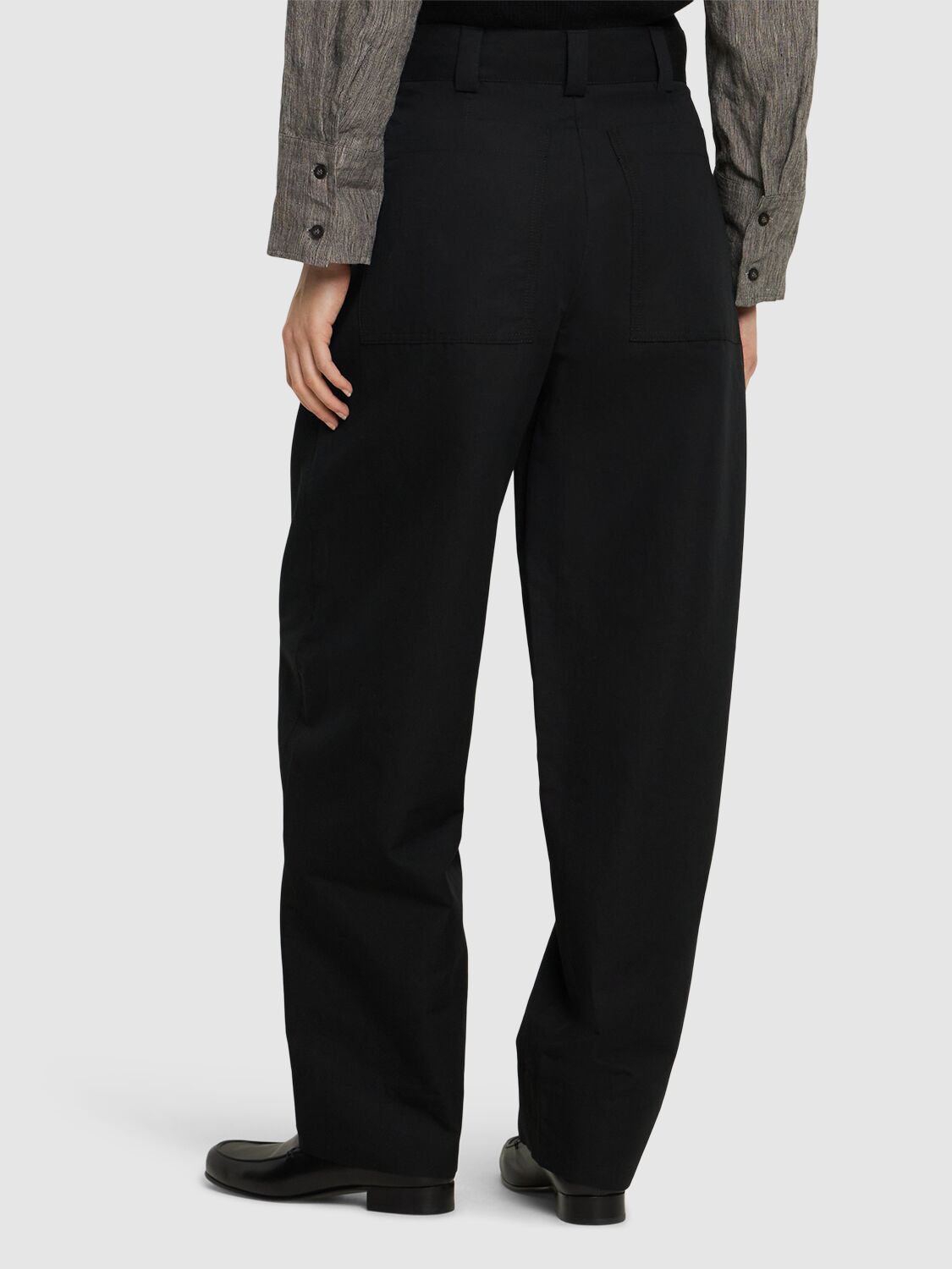 Shop Soeur Alouette Cotton Wide Pants In Black