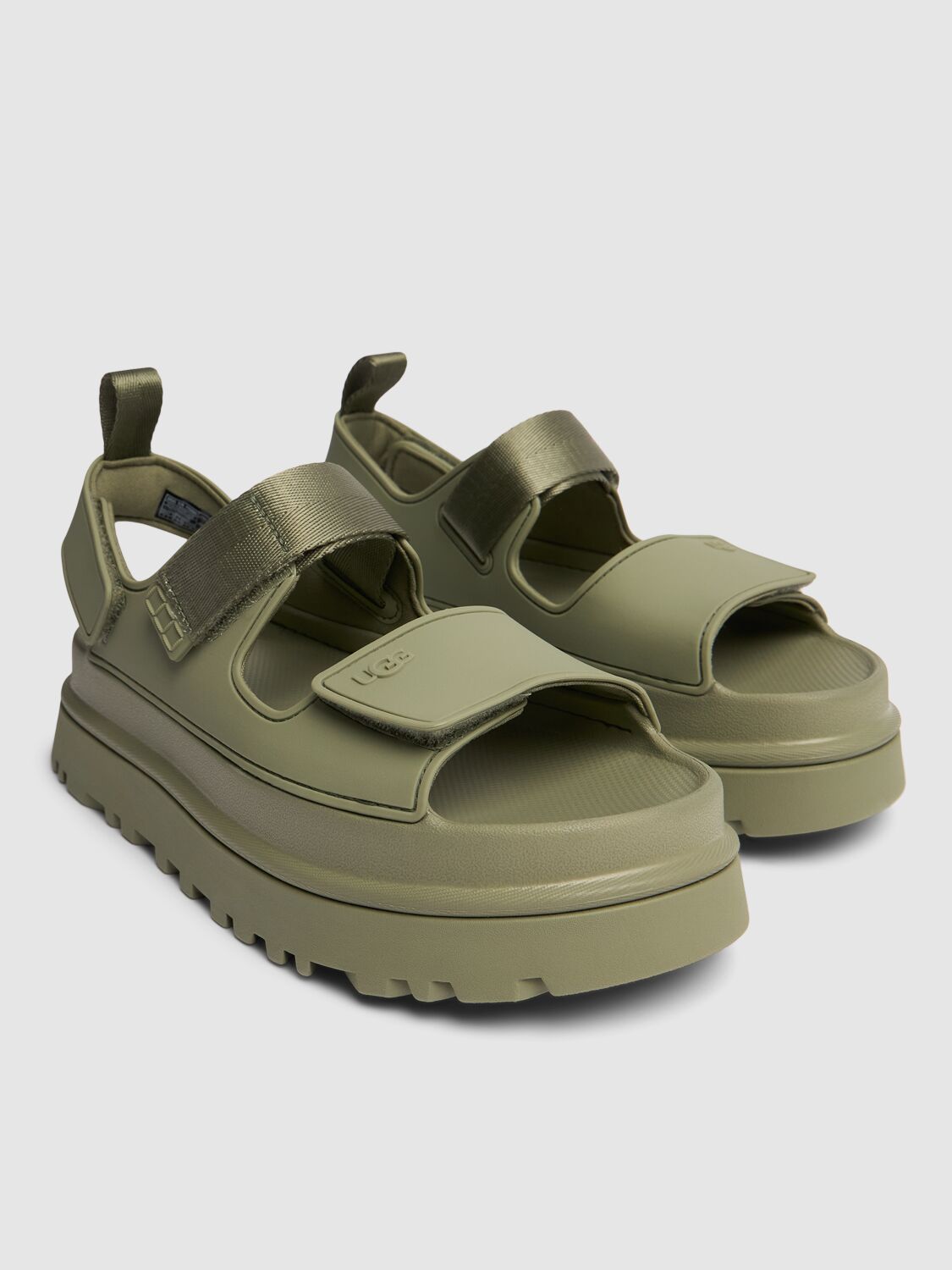 Shop Ugg 20mm Golden Glow Tpu Sandals In Olive Green