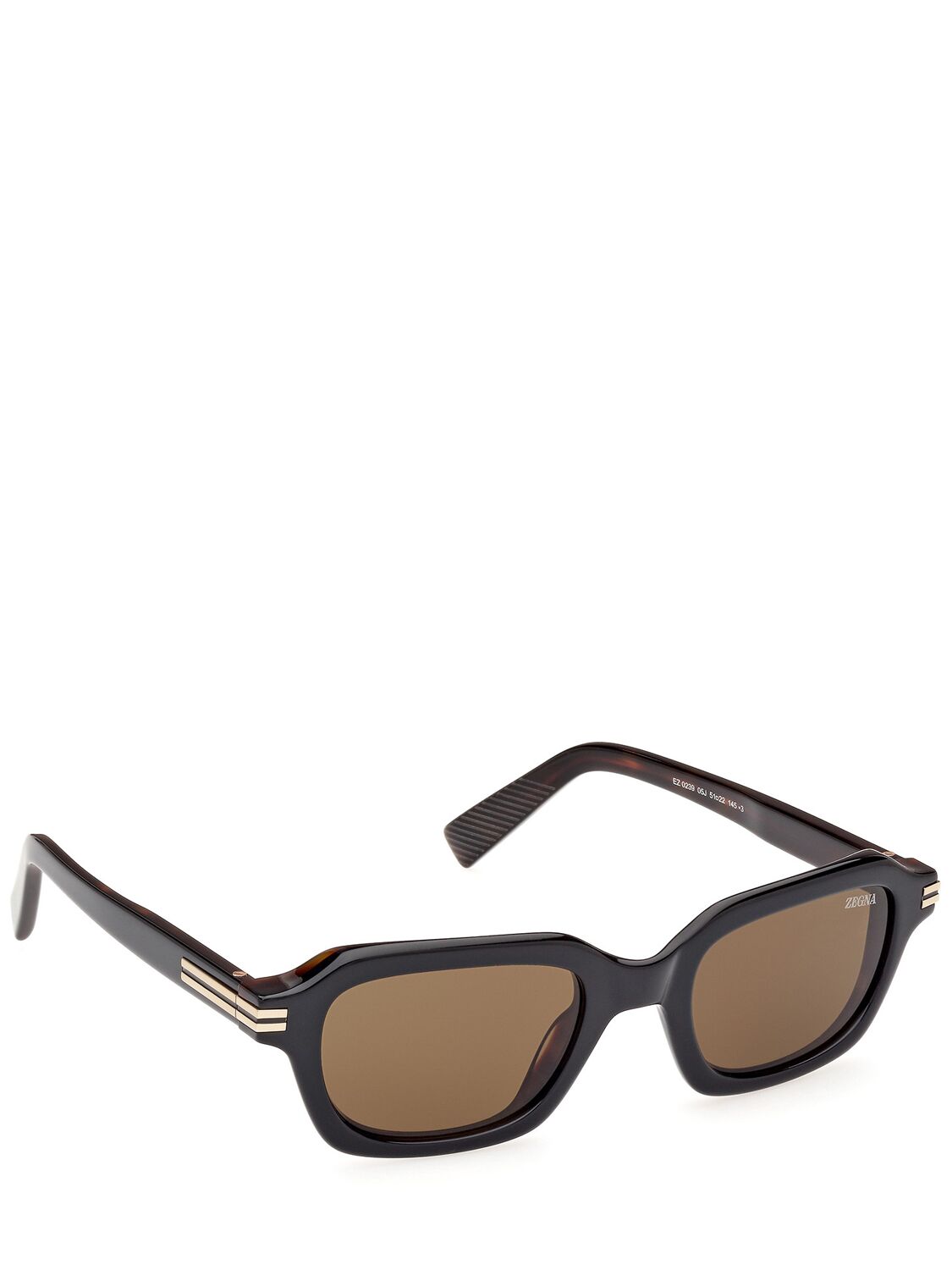 Shop Zegna Squared Sunglasses In Black,brown