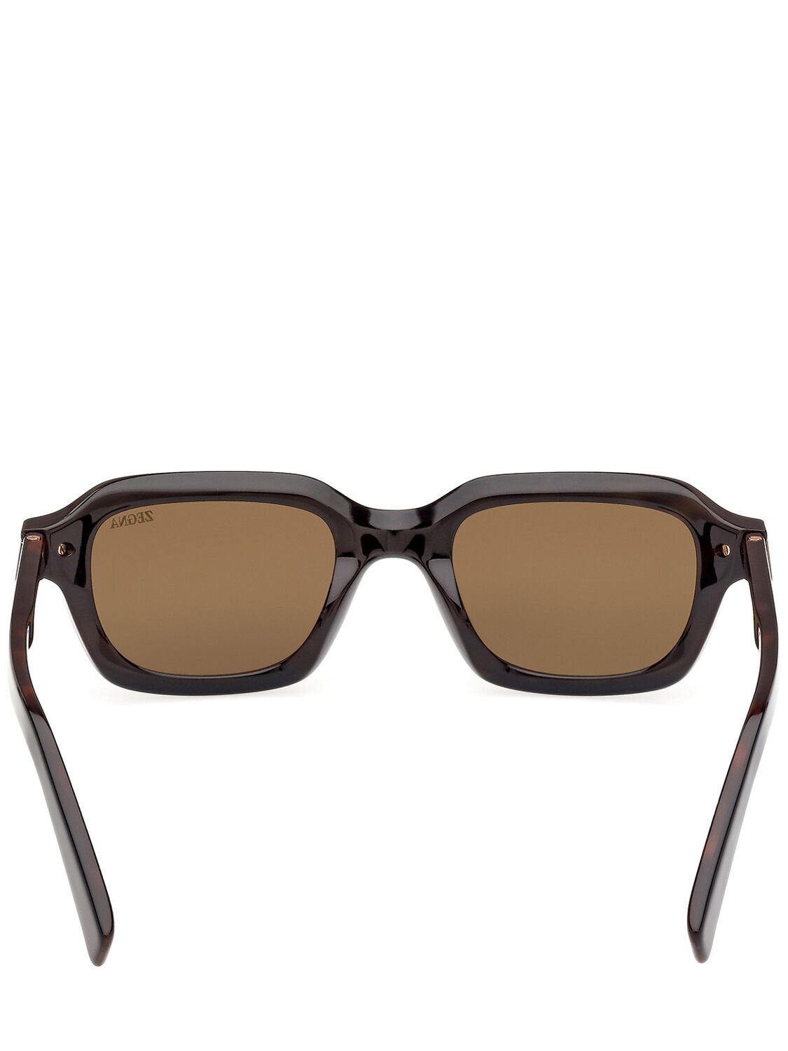 Shop Zegna Squared Sunglasses In Black,brown