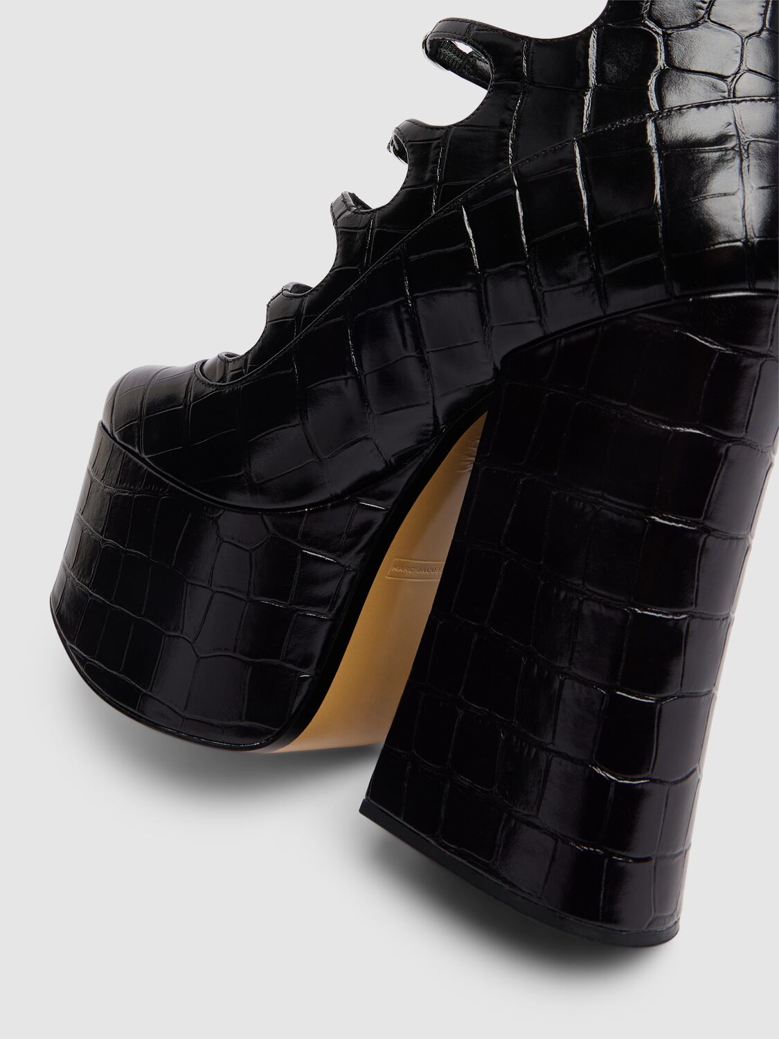 Shop Marc Jacobs The Kiki Leather Platform Heels In Black