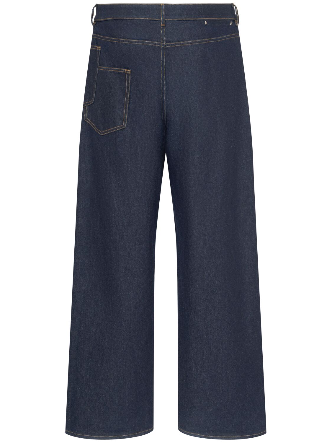 Shop Golden Goose Journey Cotton Denim Wide Jeans In Dark Blue