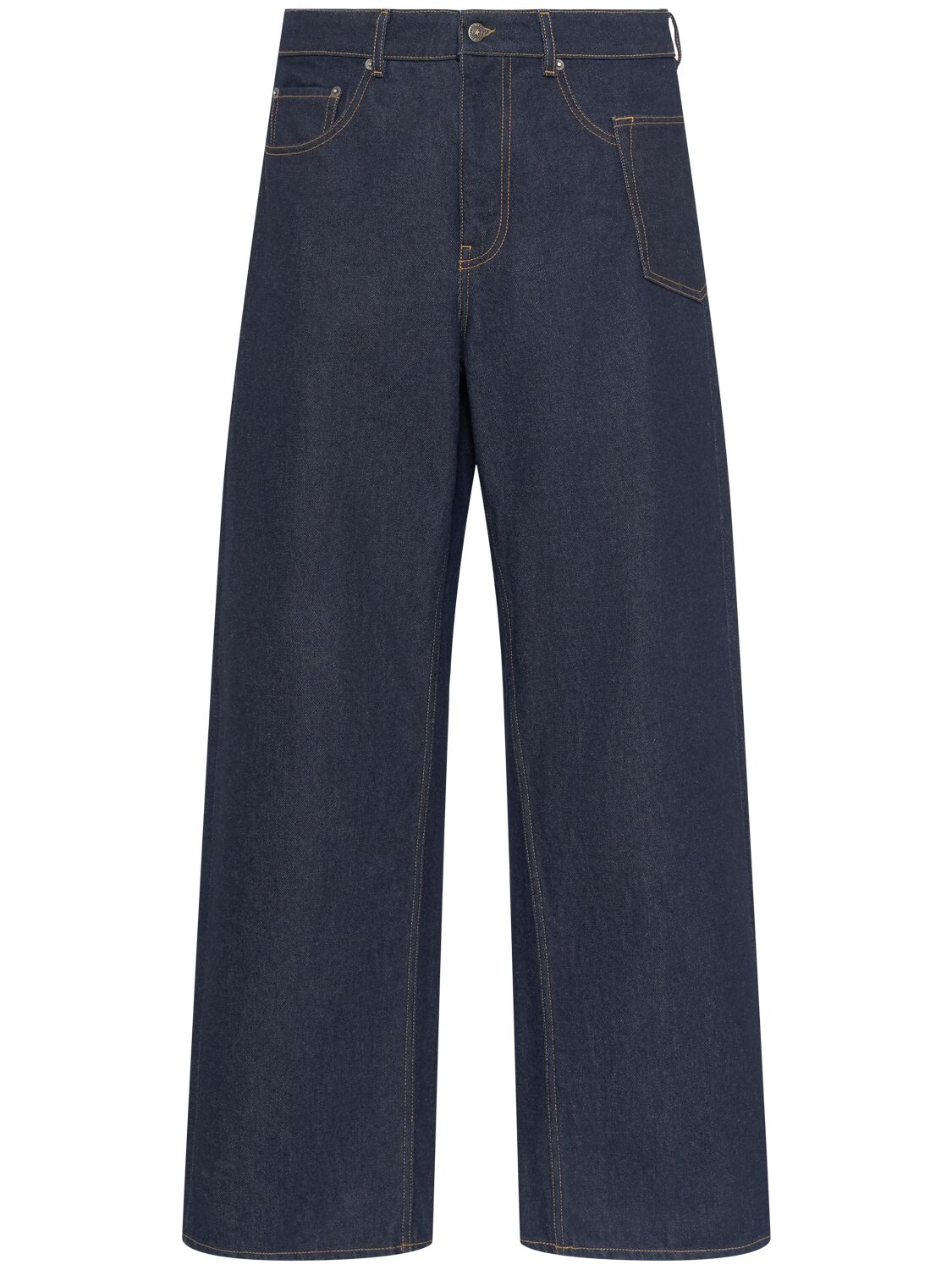 Golden Goose Journey Cotton Denim Wide Jeans In Blue