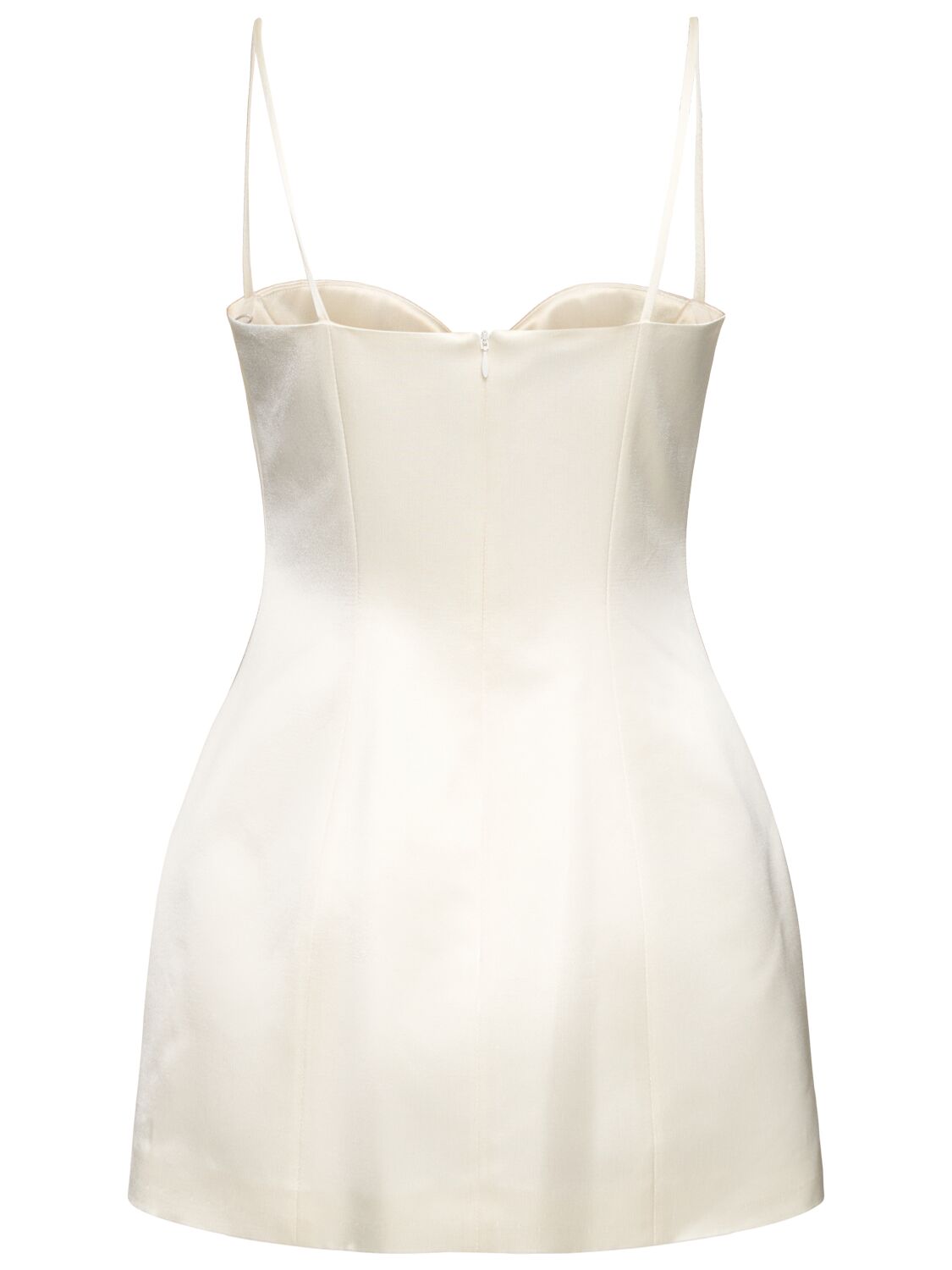 Shop Magda Butrym Satin Mini Dress In Ivory