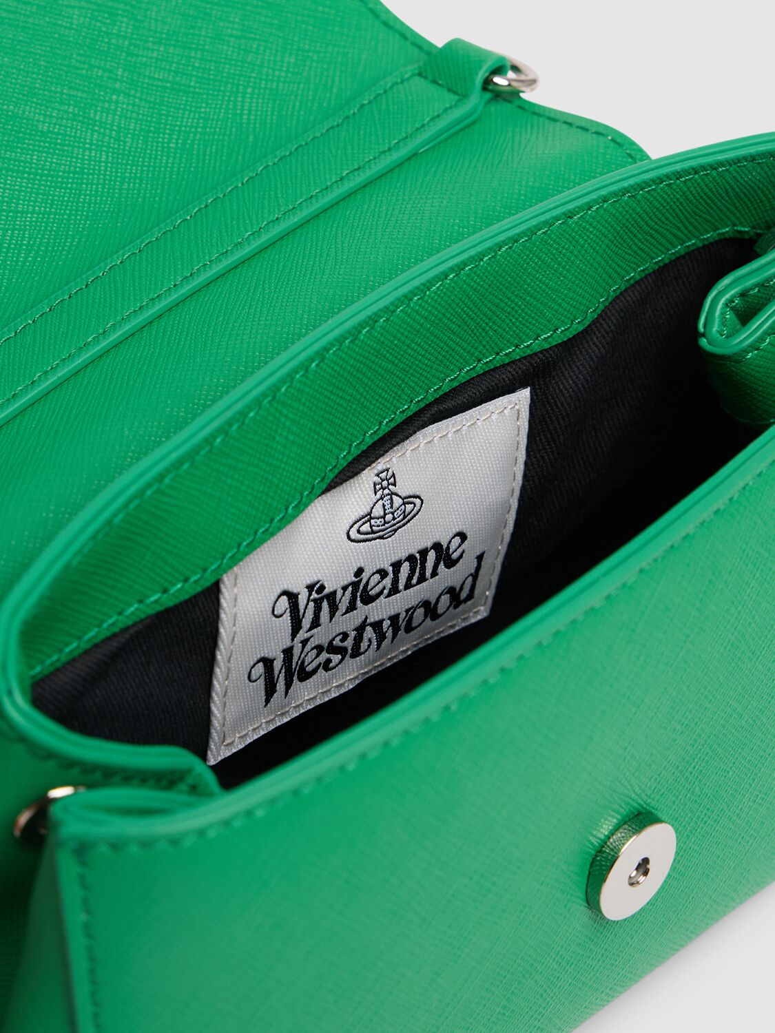 Shop Vivienne Westwood Small Hazel Re-vegan Shoulder Bag In Bright Green
