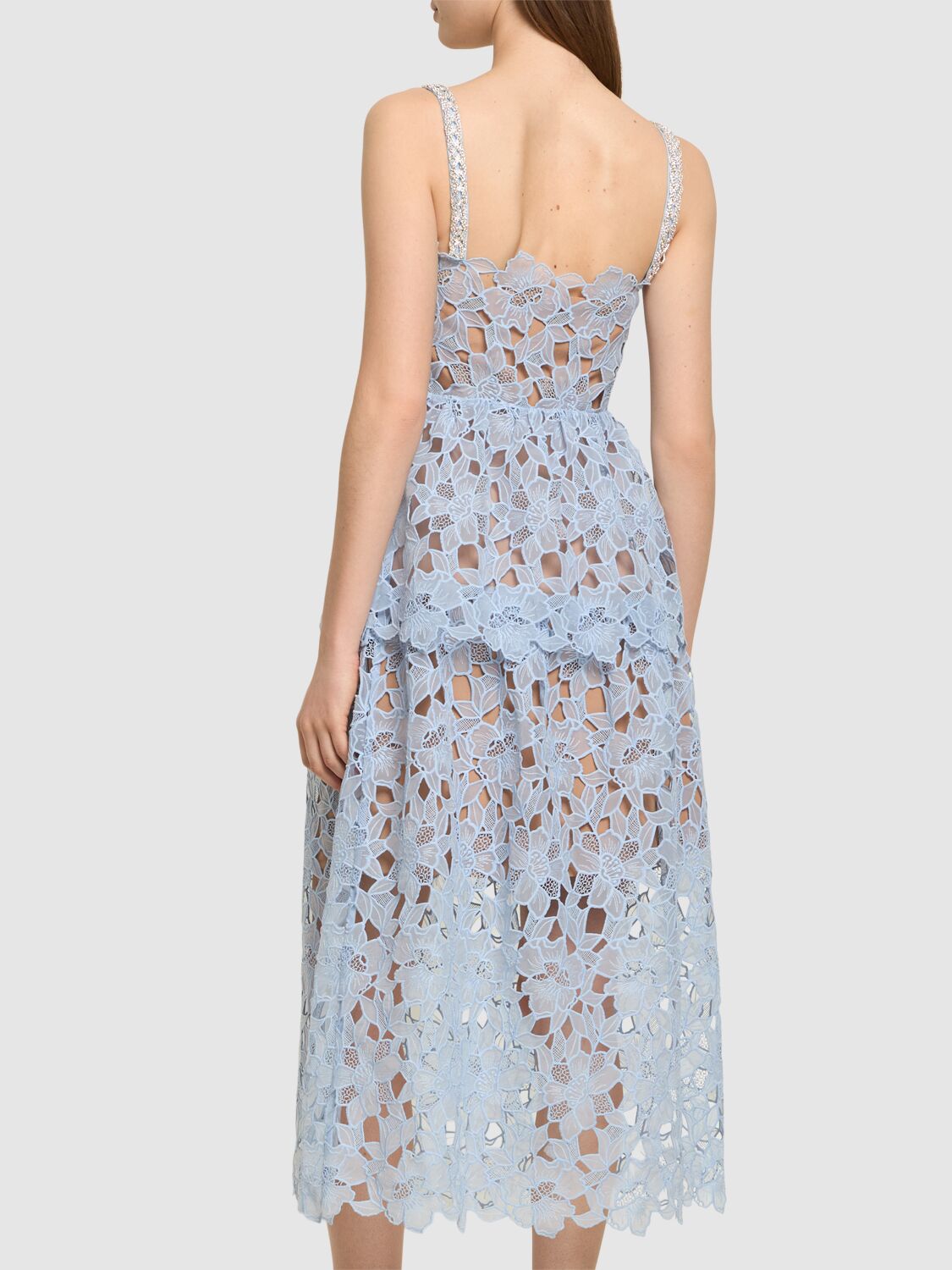 SELF-PORTRAIT Organza Lace Midi Dress | Smart Closet