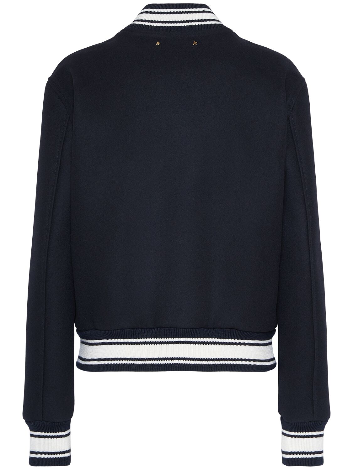 Shop Golden Goose Golden Wool Bomber Jacket In Dark Blue