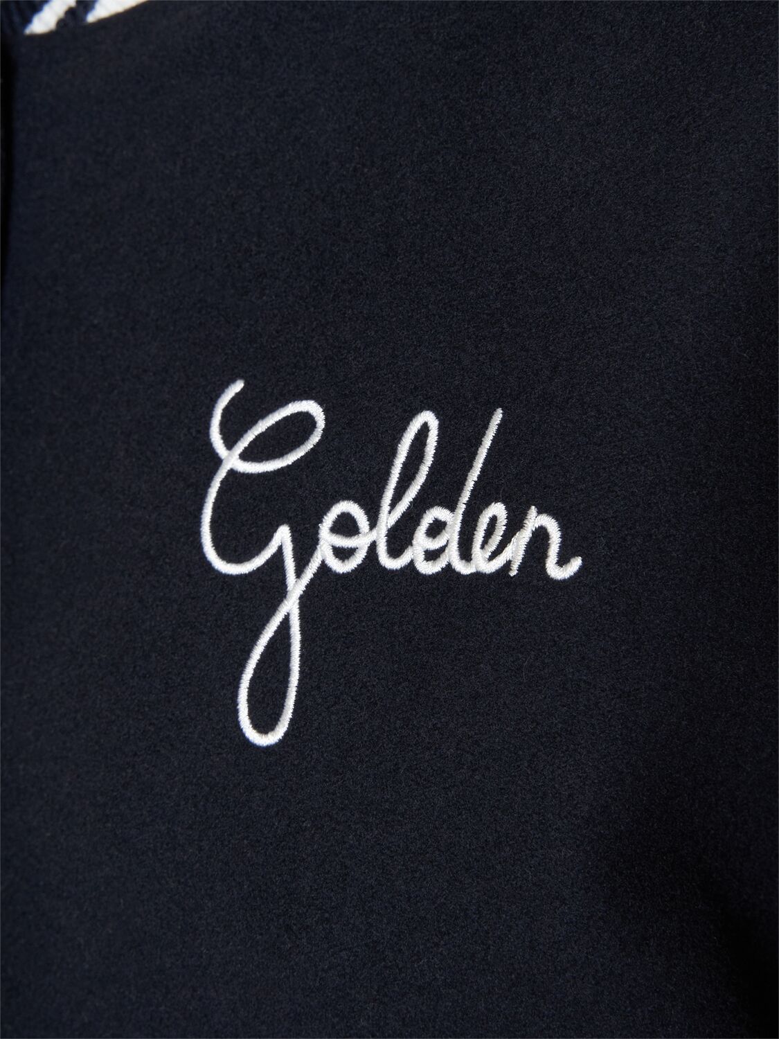 Shop Golden Goose Golden Wool Bomber Jacket In Dark Blue