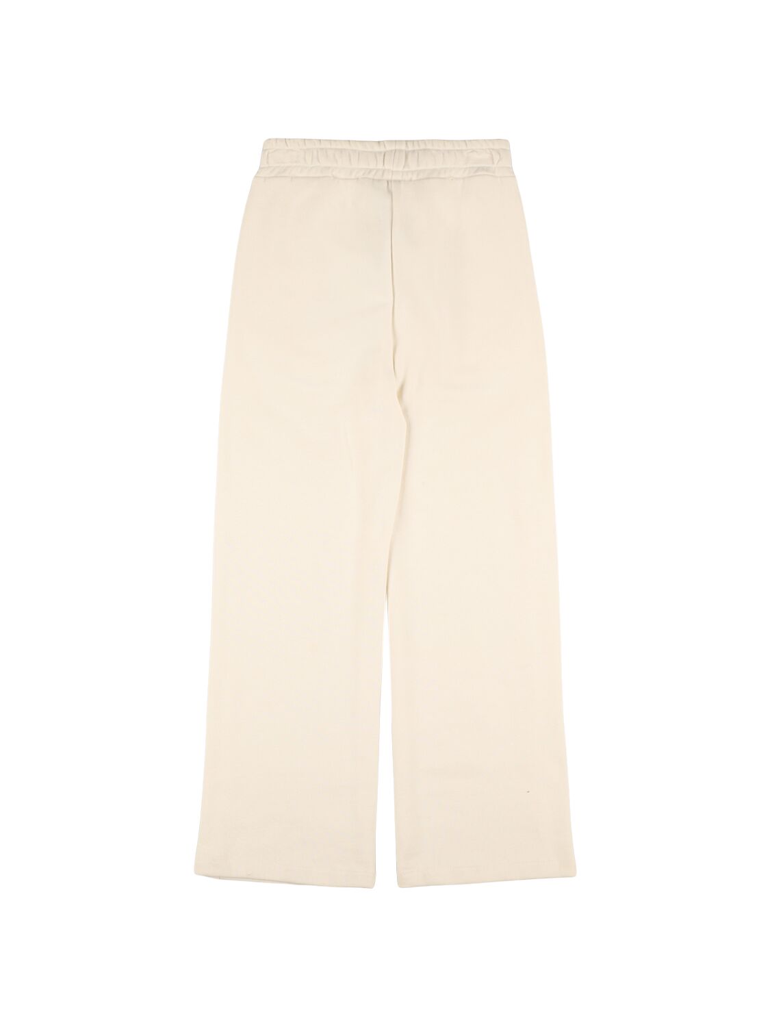 Shop Msgm Ribbed Knit Flared Pants In White