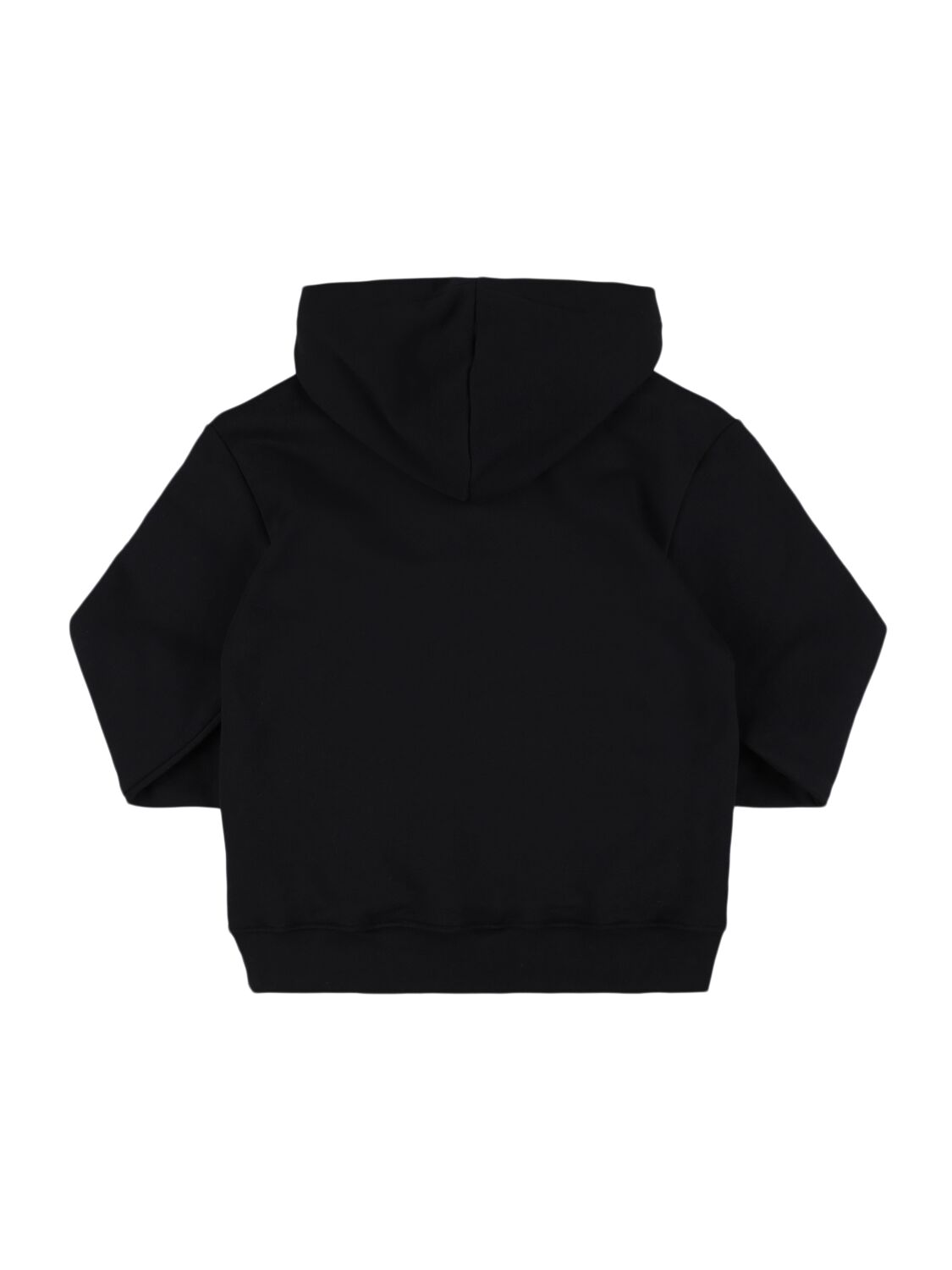 Shop Msgm Printed Cotton Sweatshirt Hoodie In Black