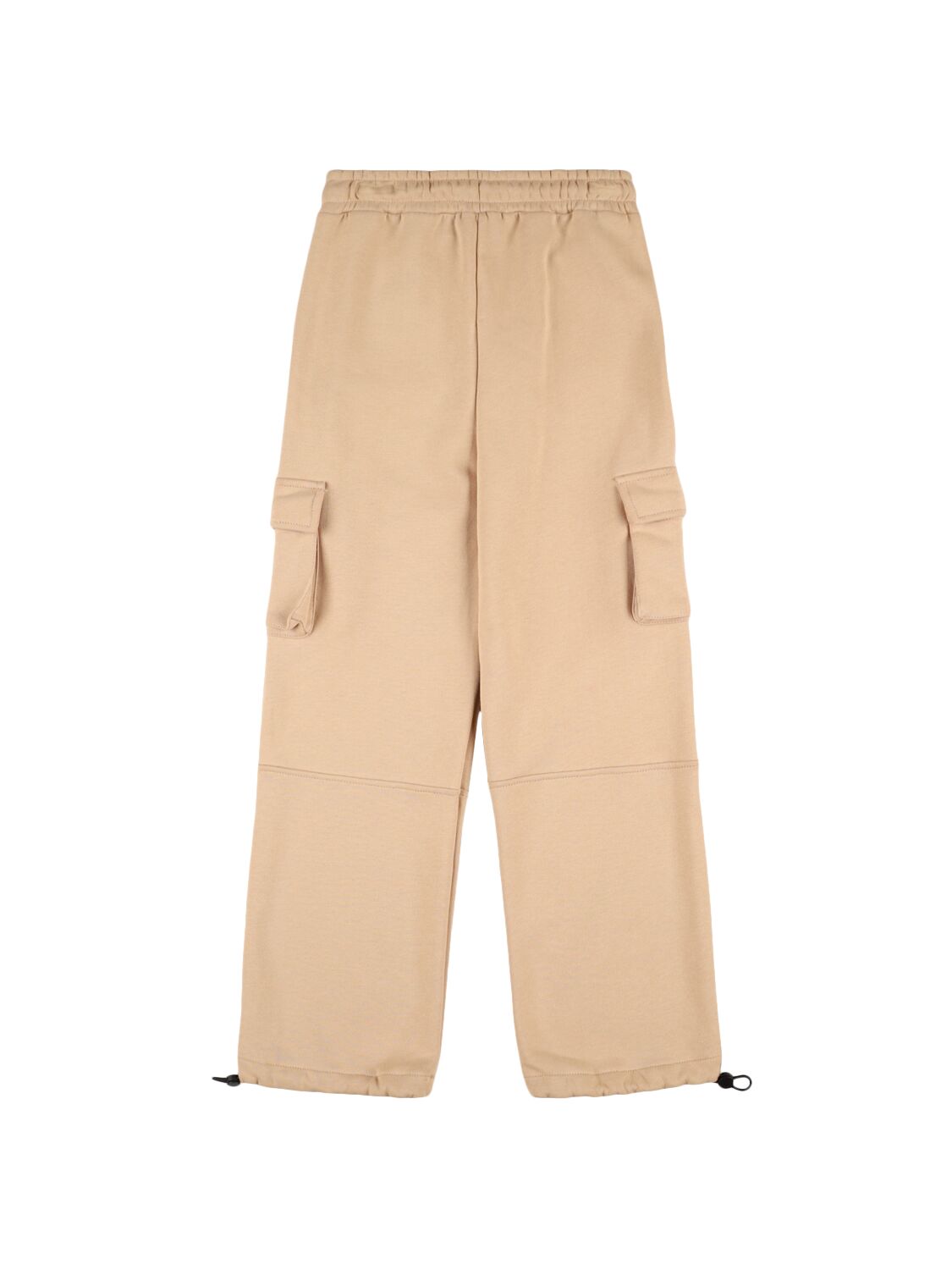 Shop Msgm Cotton Sweat Cargo Pants In Beige