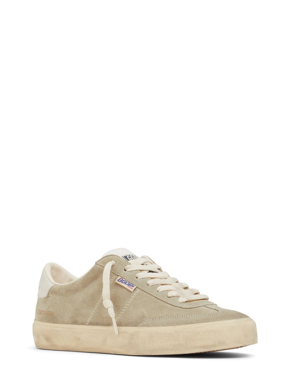 Shop Golden Goose Soul-star Suede Sneakers In Taupe/milk